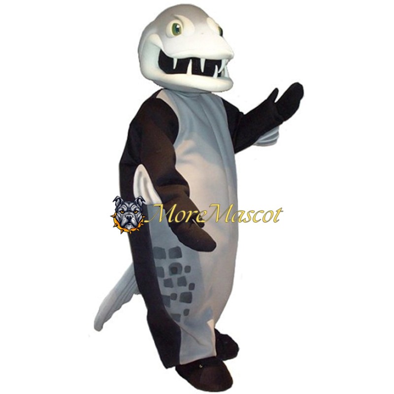 Fierce Gray Fish Mascot Costume