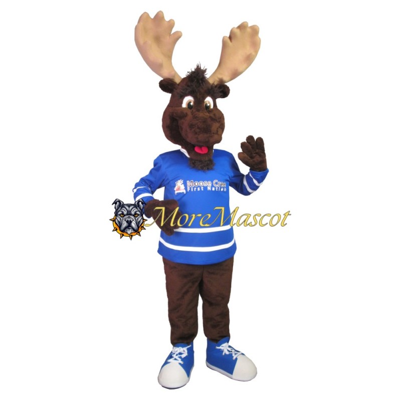 Realistic Friendly Moose Mascot Costume