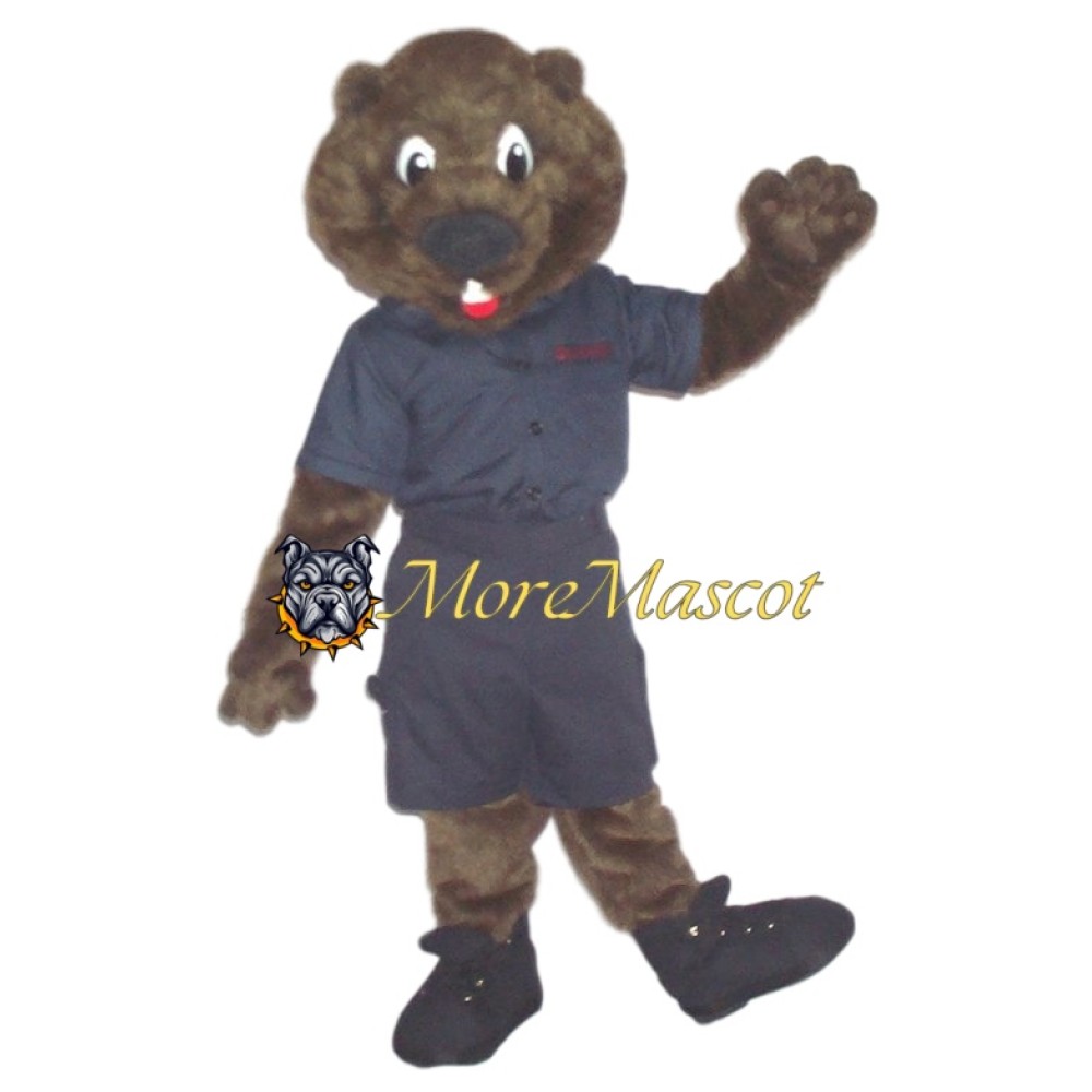 Happy Friendly Beaver Mascot Costume