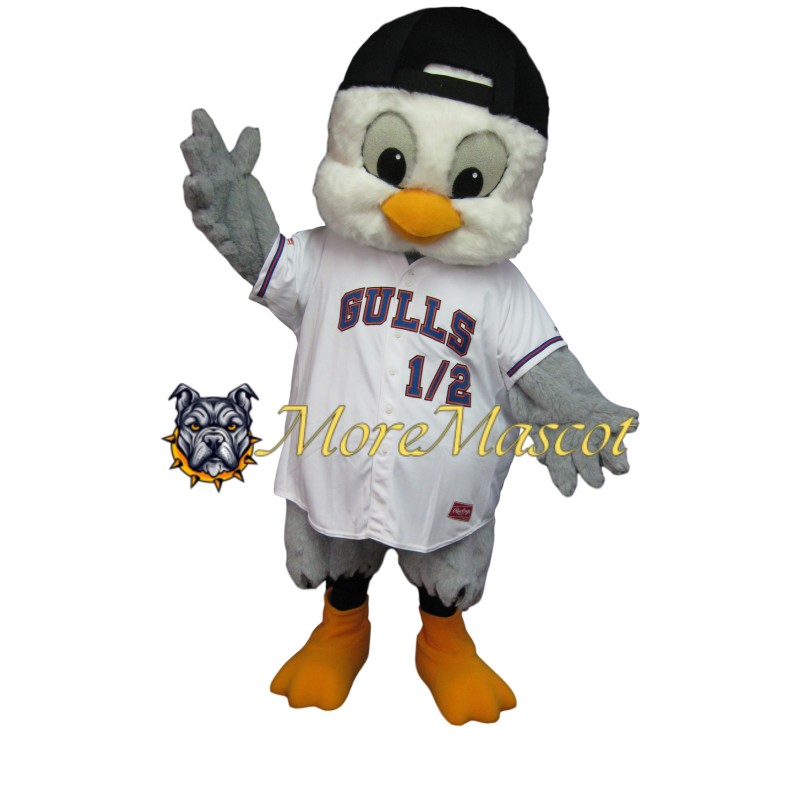 Cute Gray Seagull Mascot Costume