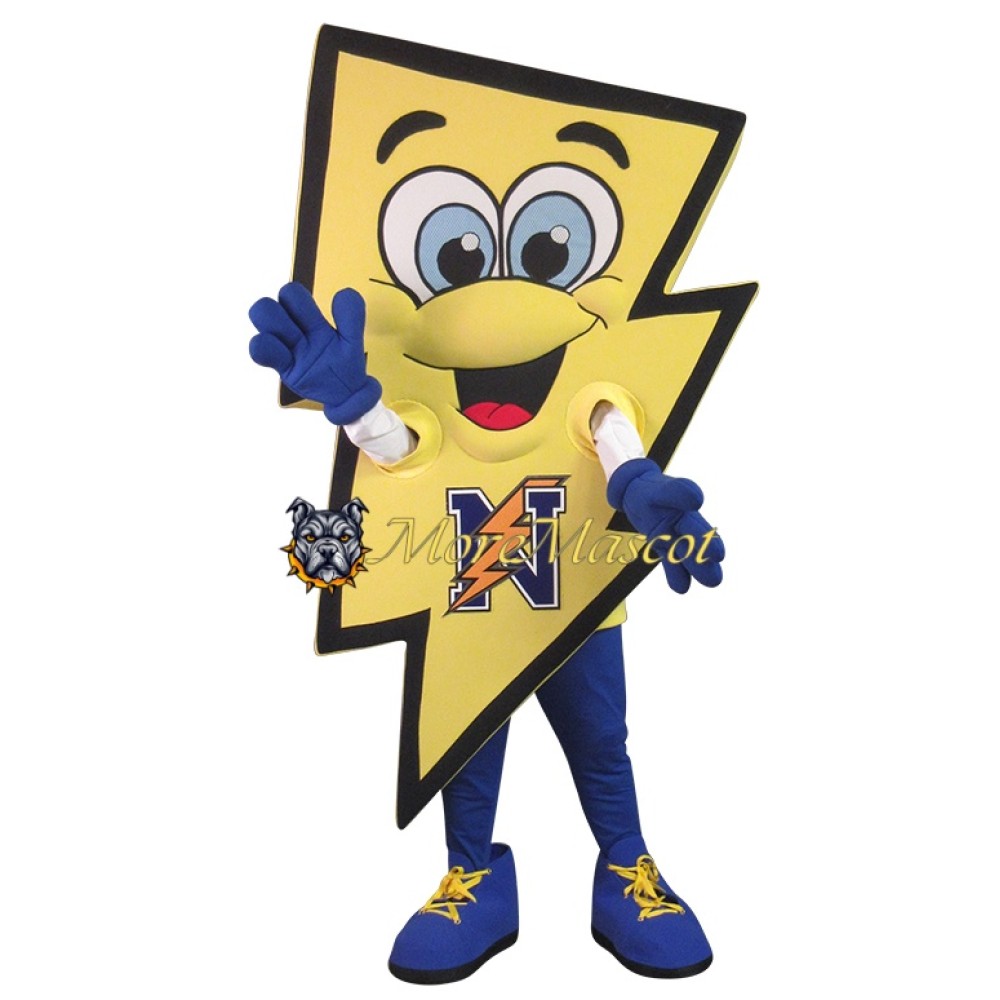 Yellow Lightning Mascot Costume