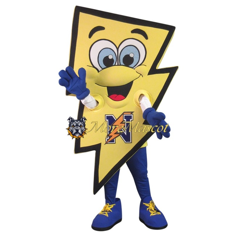 Yellow Lightning Mascot Costume