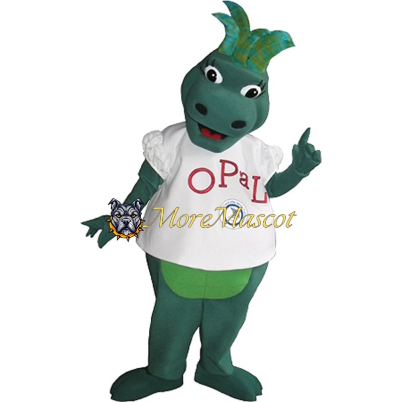 Female Green Dragon Mascot Costume