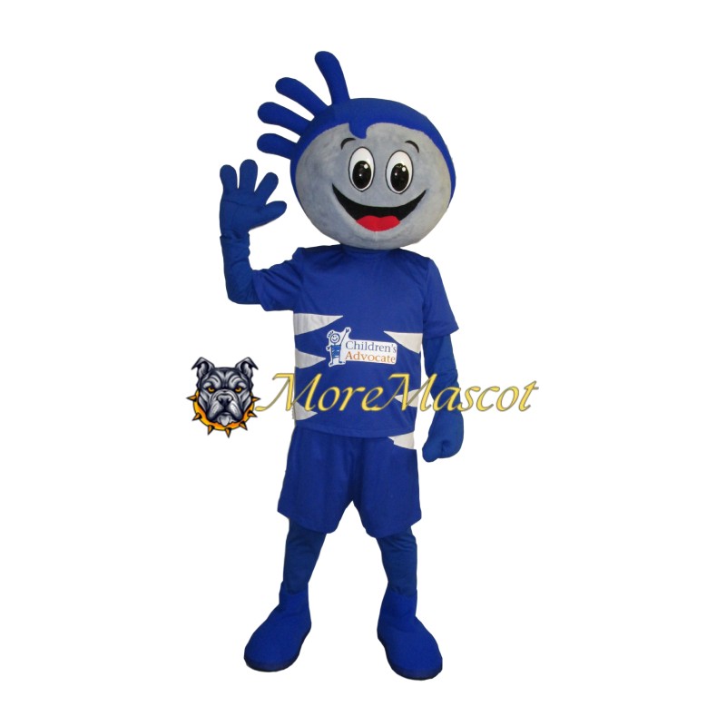 Blue Smile Doll Mascot Costume