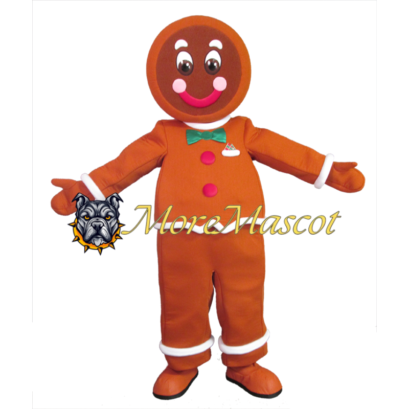 Happy Gingerbread Man Mascot Costume