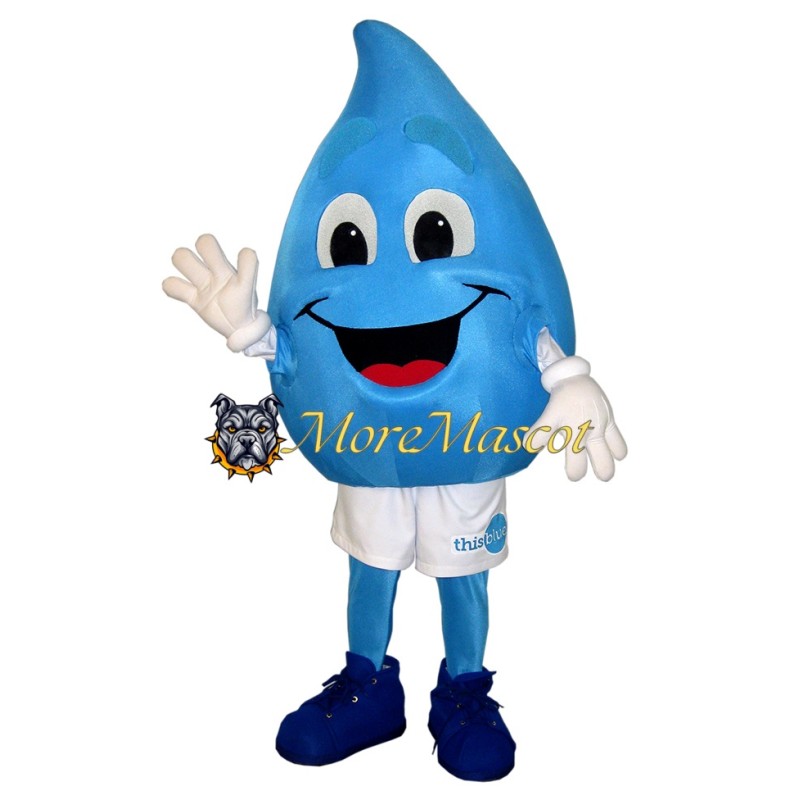 Blue Water Droplets Mascot Costume