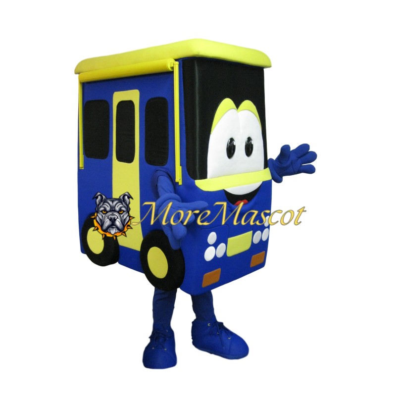 Blue School Bus Mascot Costume