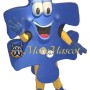 Blue Jigsaw Mascot Costume