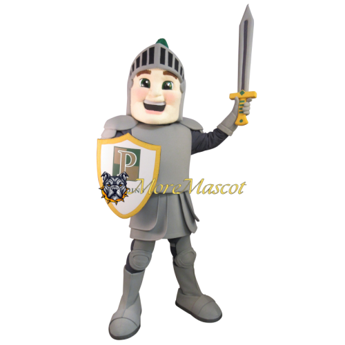 Gray Warrior Mascot Costume
