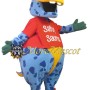 Funny Blue Dinosaur Mascot Costume