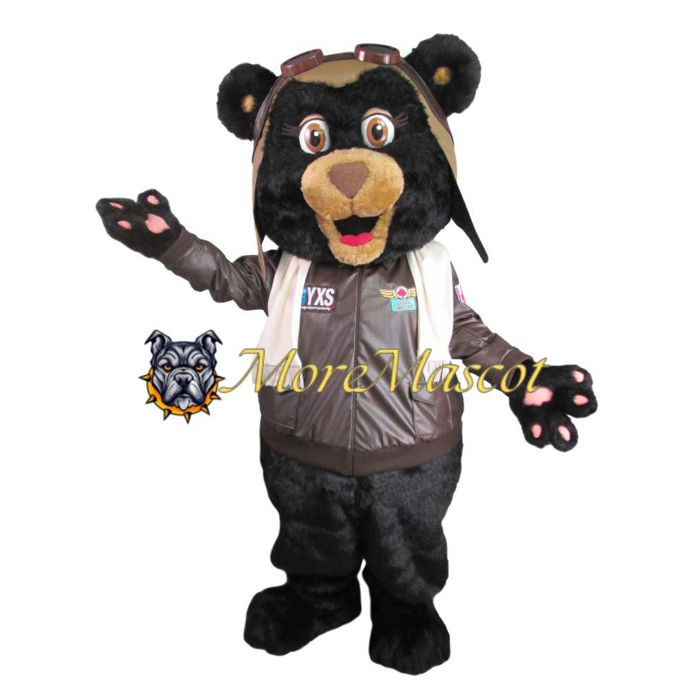 Pilot Black Bear Mascot Costume