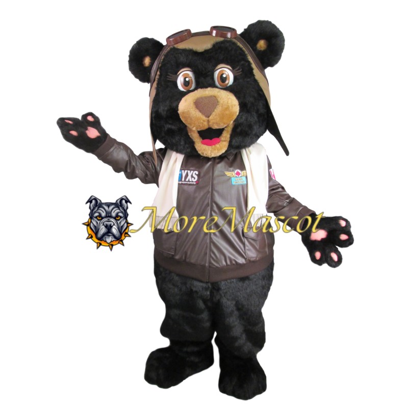 Pilot Black Bear Mascot Costume