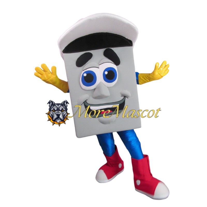 Gray Block Mascot Costume