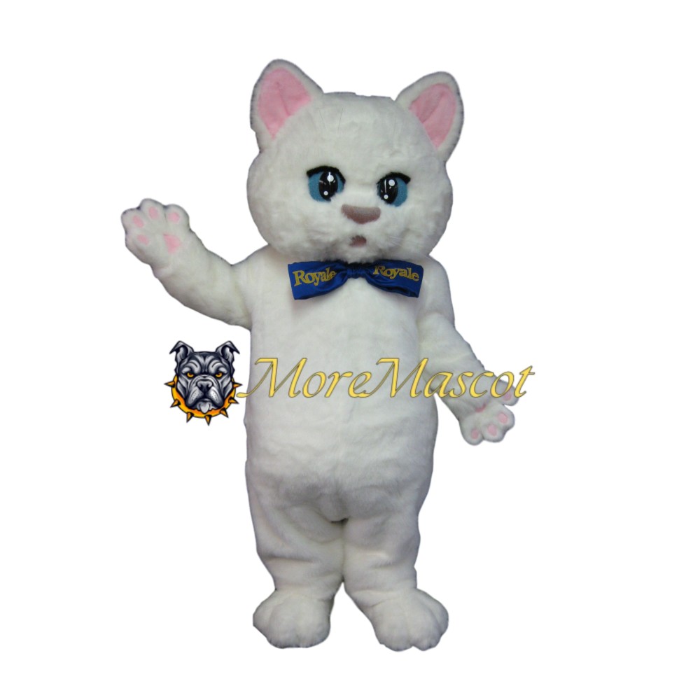 Noble White Cat Mascot Costume