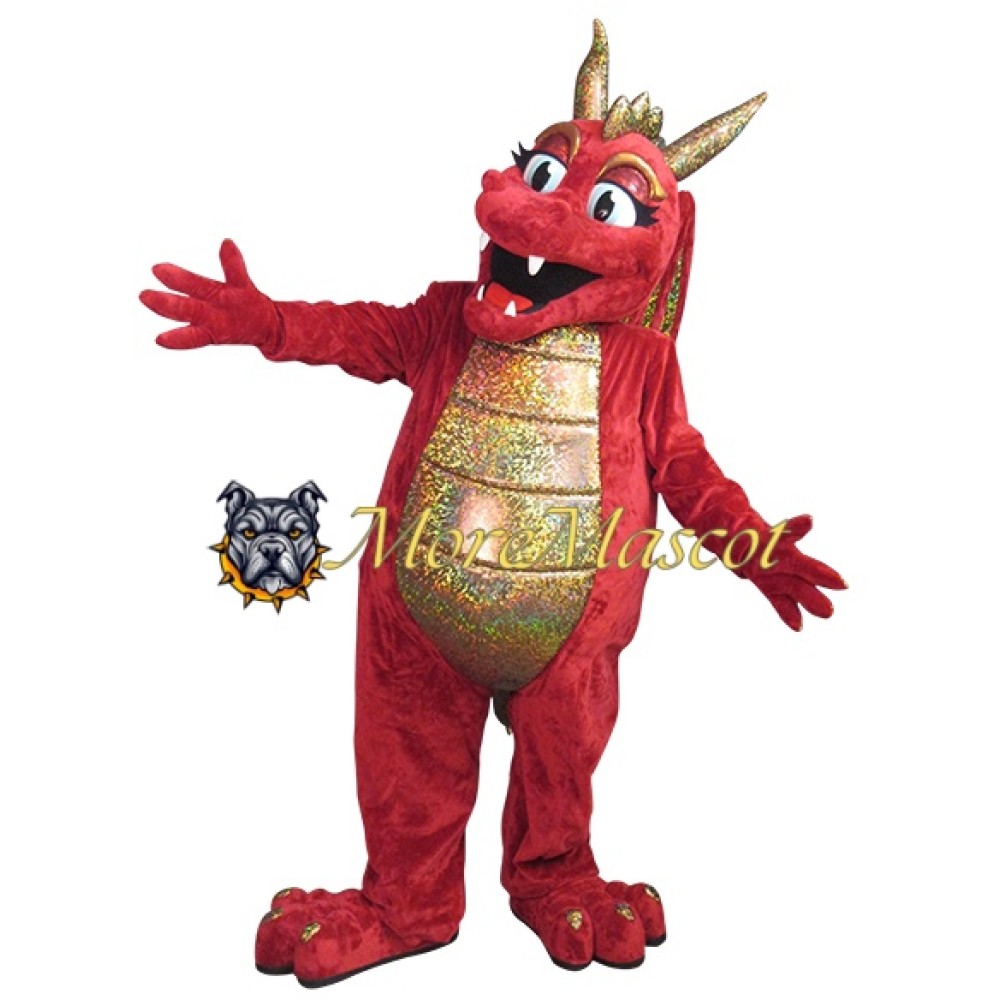 Red & Golden Dragon Mascot Costume
