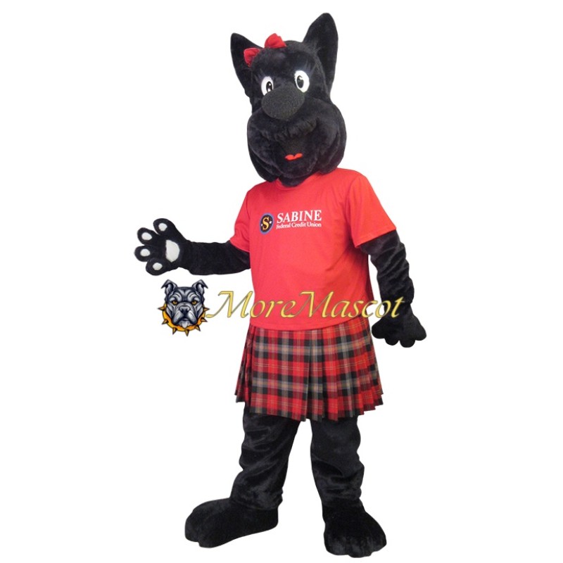 Pretty Black Dog Mascot Costume