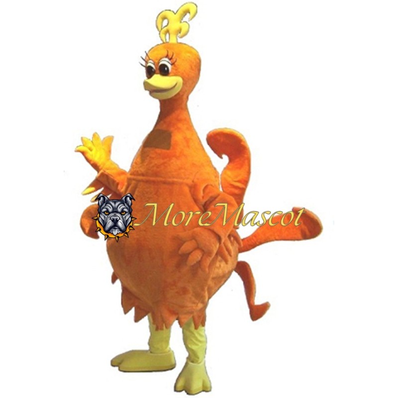 Orange Peacock Mascot Costume