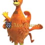 Orange Peacock Mascot Costume