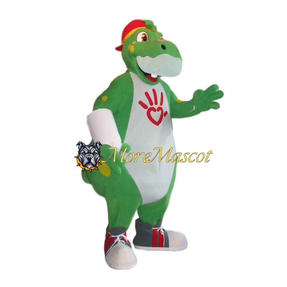 Funny Green Dinosaur Mascot Costume