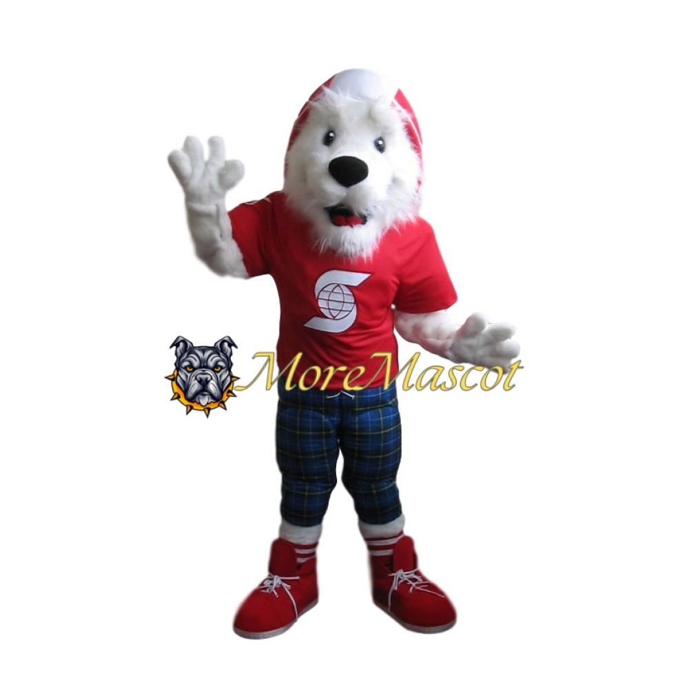 Adult White Dog Mascot Costume