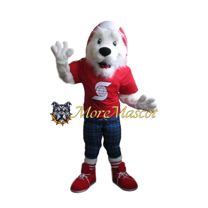 Adult White Dog Mascot Costume