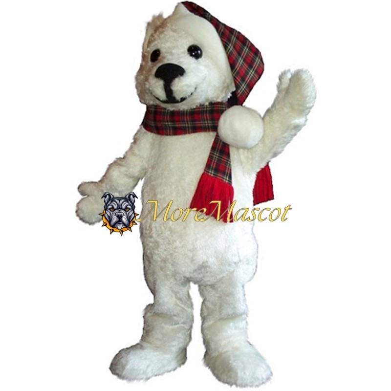 Friendly White Bear Mascot Costume