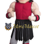 Red Muscle Warrior Mascot Costume