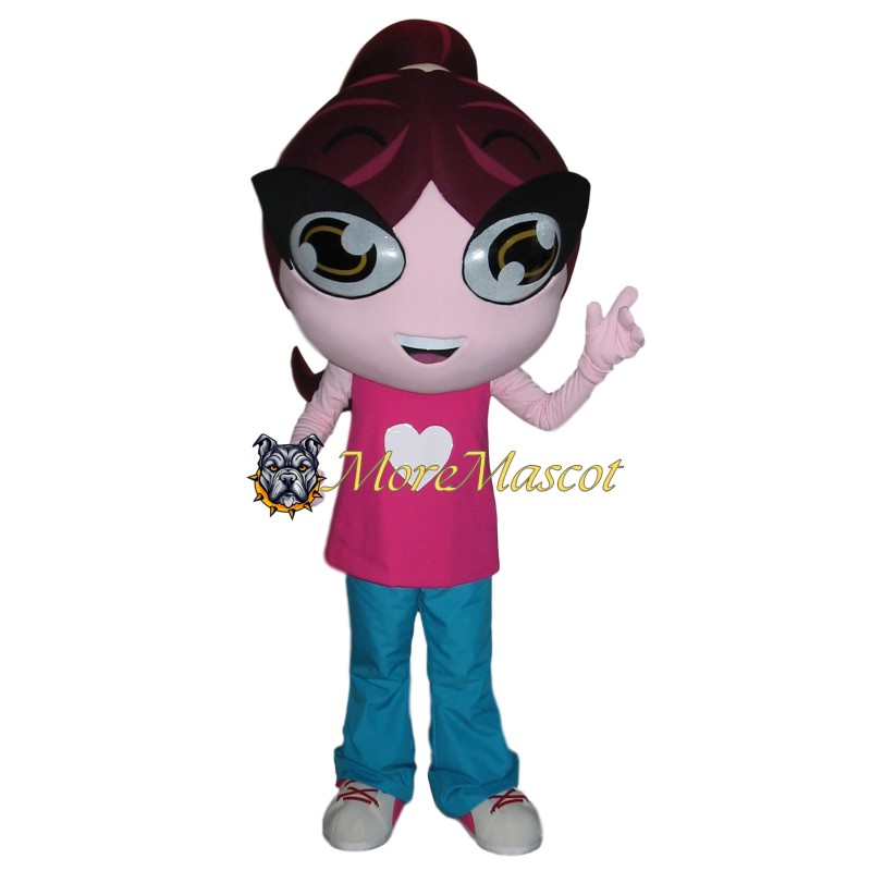 Cute Pink Girl Mascot Costume