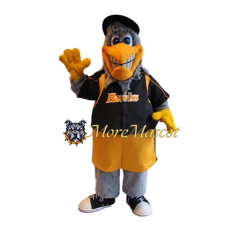 Happy Gray Hawk Mascot Costume