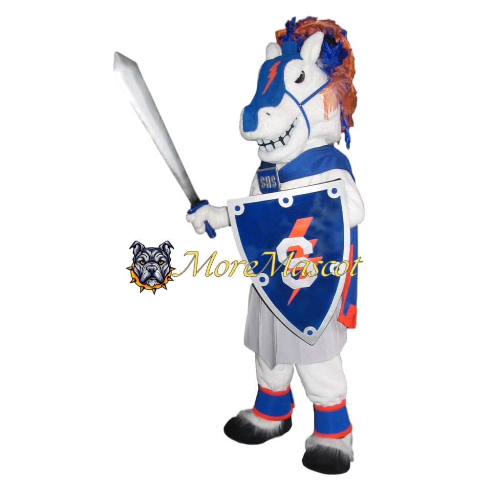 Knight White Horse Mascot Costume