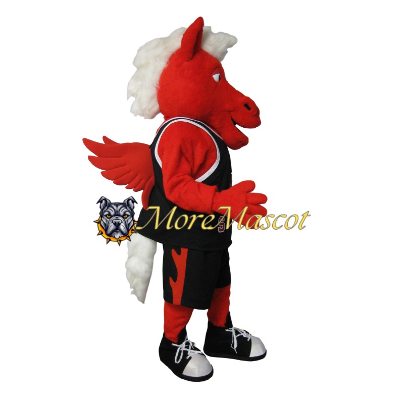 Sport Red Horse Mascot Costume