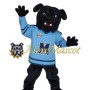 School Black Bulldog Mascot Costume