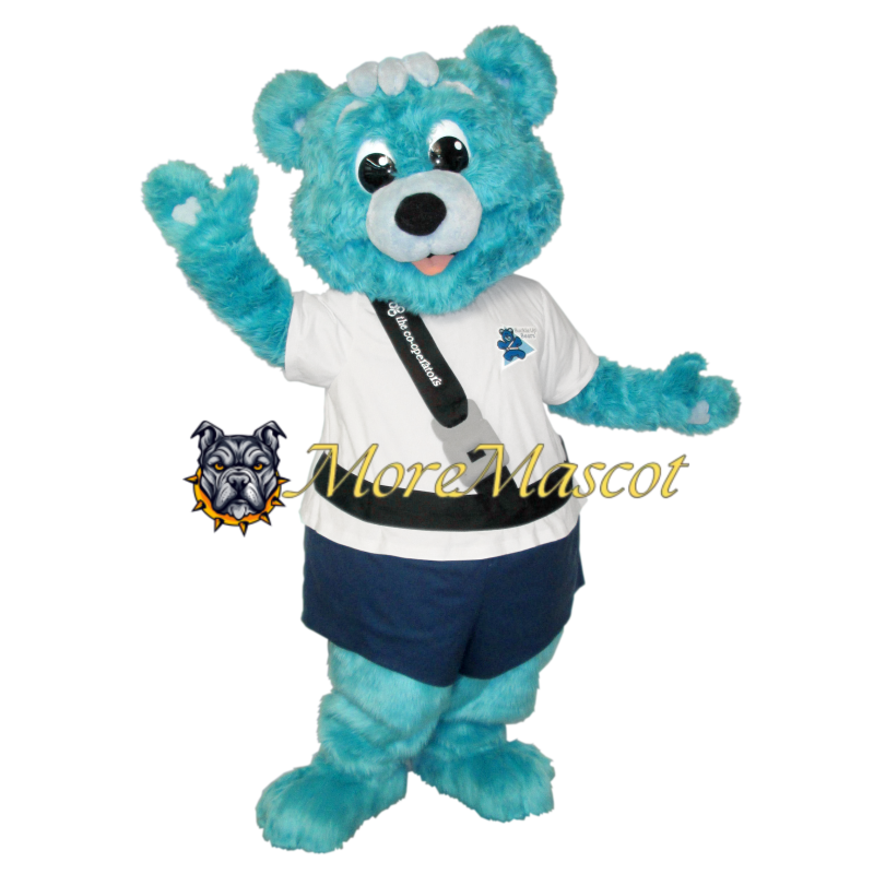 Safe Blue Bear Mascot Costume