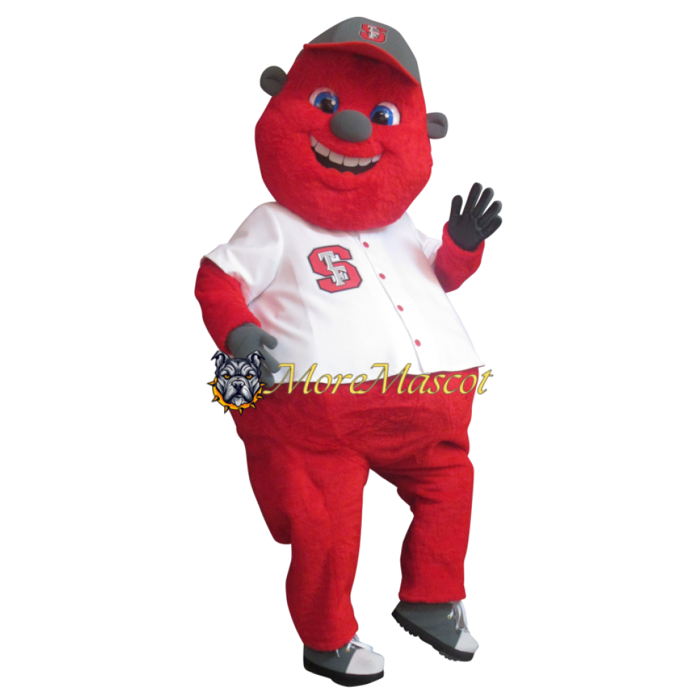Friendly Red Monster Mascot Costume