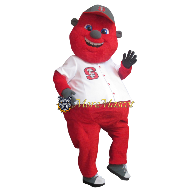 Friendly Red Monster Mascot Costume