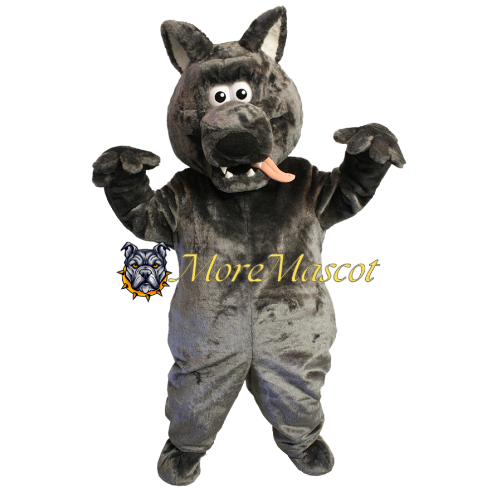 Cute Grey Wolf Mascot Costume