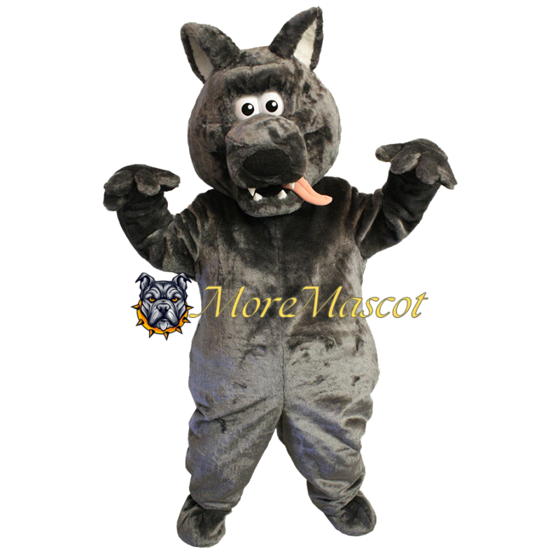 Cute Grey Wolf Mascot Costume