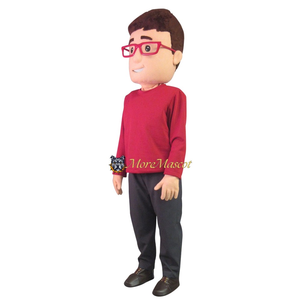 Glasses Adult Man Mascot Costume