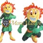 Muscle Fire Man Mascot Costume