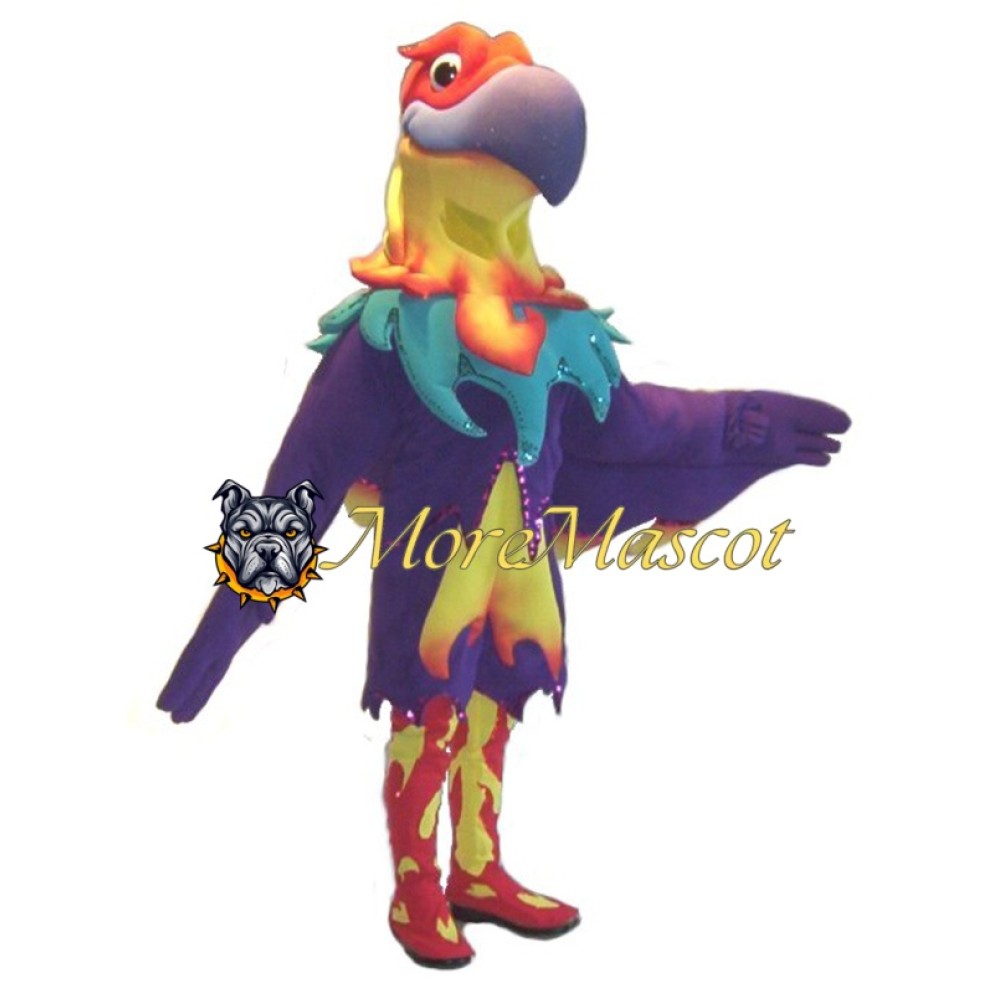 Purple Parrot Mascot Costume