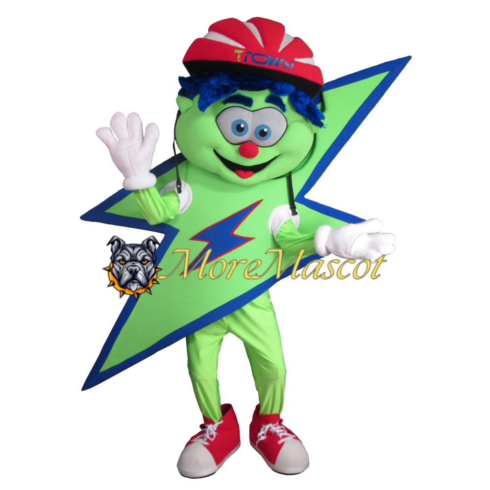 Green Lightning Mascot Costume