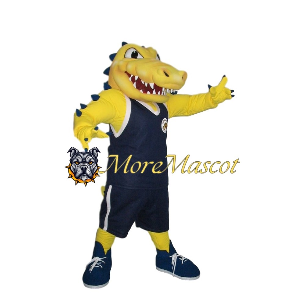 Sport Yellow Crocodile Mascot Costume