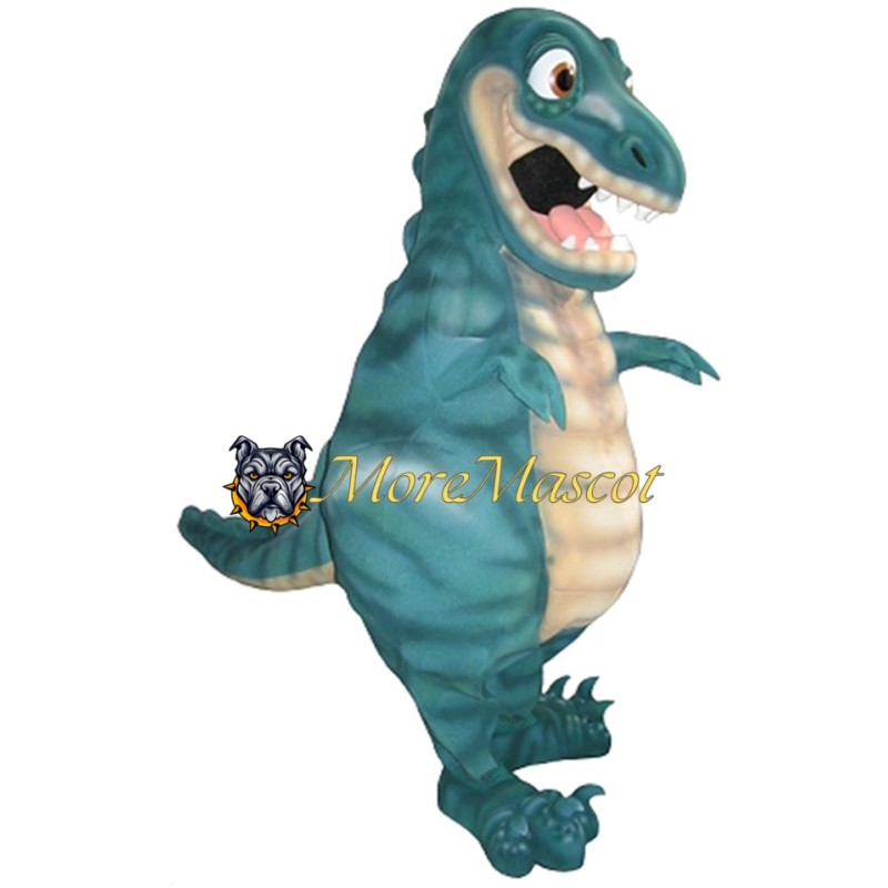 Realistic Blue Dinosaur Mascot Costume