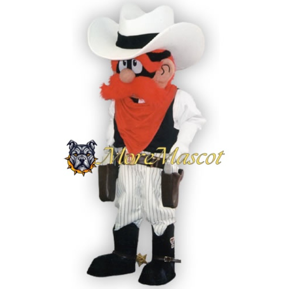 White Cowboy Mascot Costume