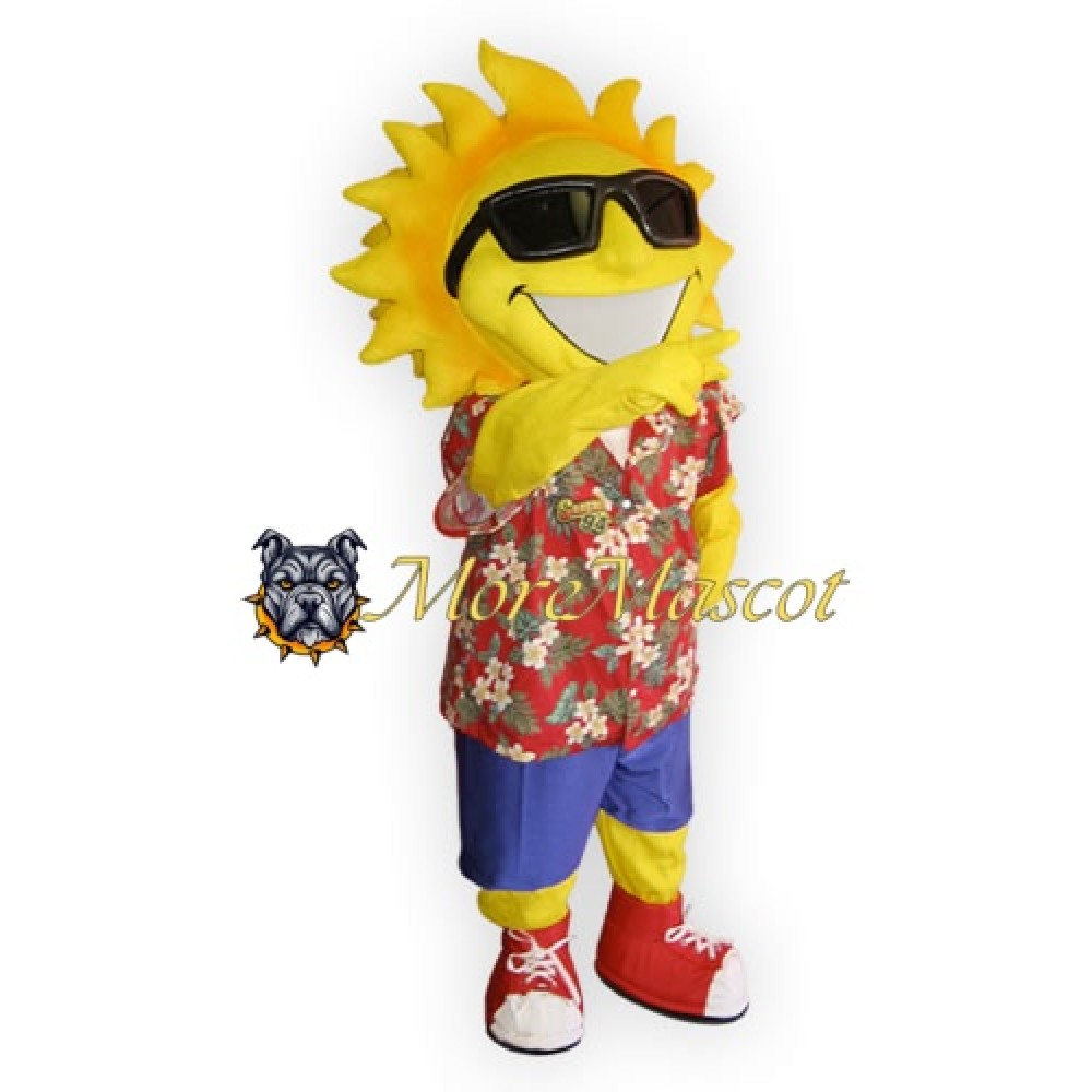 Happy Cool Sun Mascot Costume