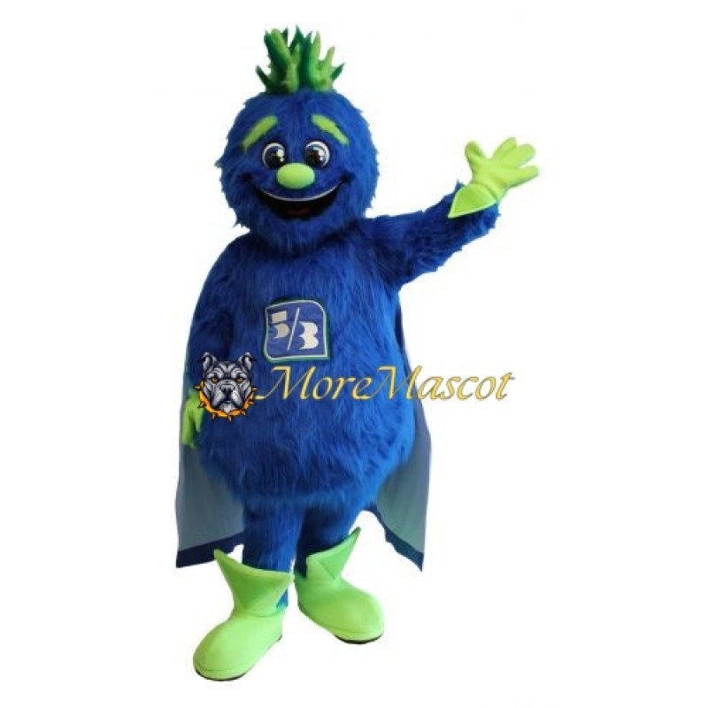 Happy Blue Monster Mascot Costume