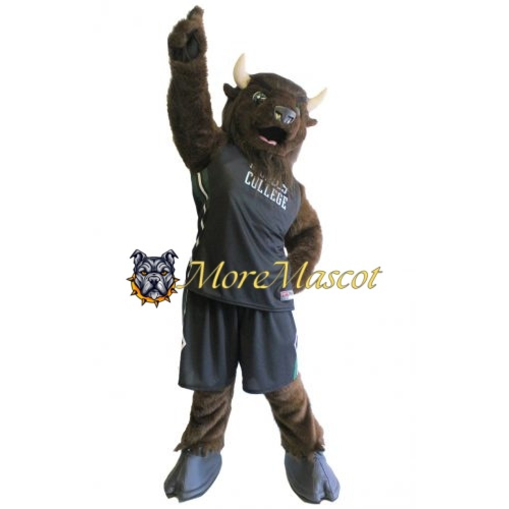 College Brown Buffalo Mascot Costume