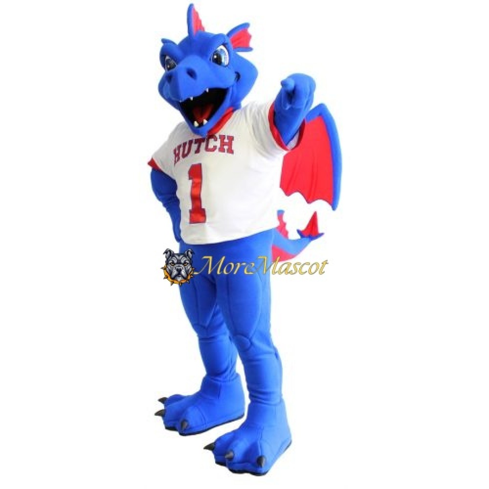 Power Blue Dragon Mascot Costume