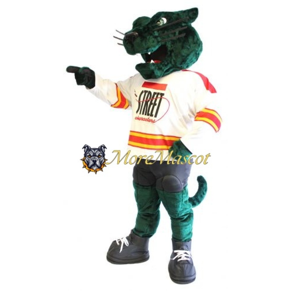 Sports Green Panther Mascot Costume