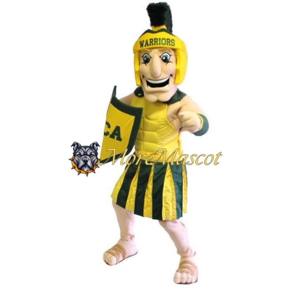 Muscle Yellow Warrior Mascot Costume
